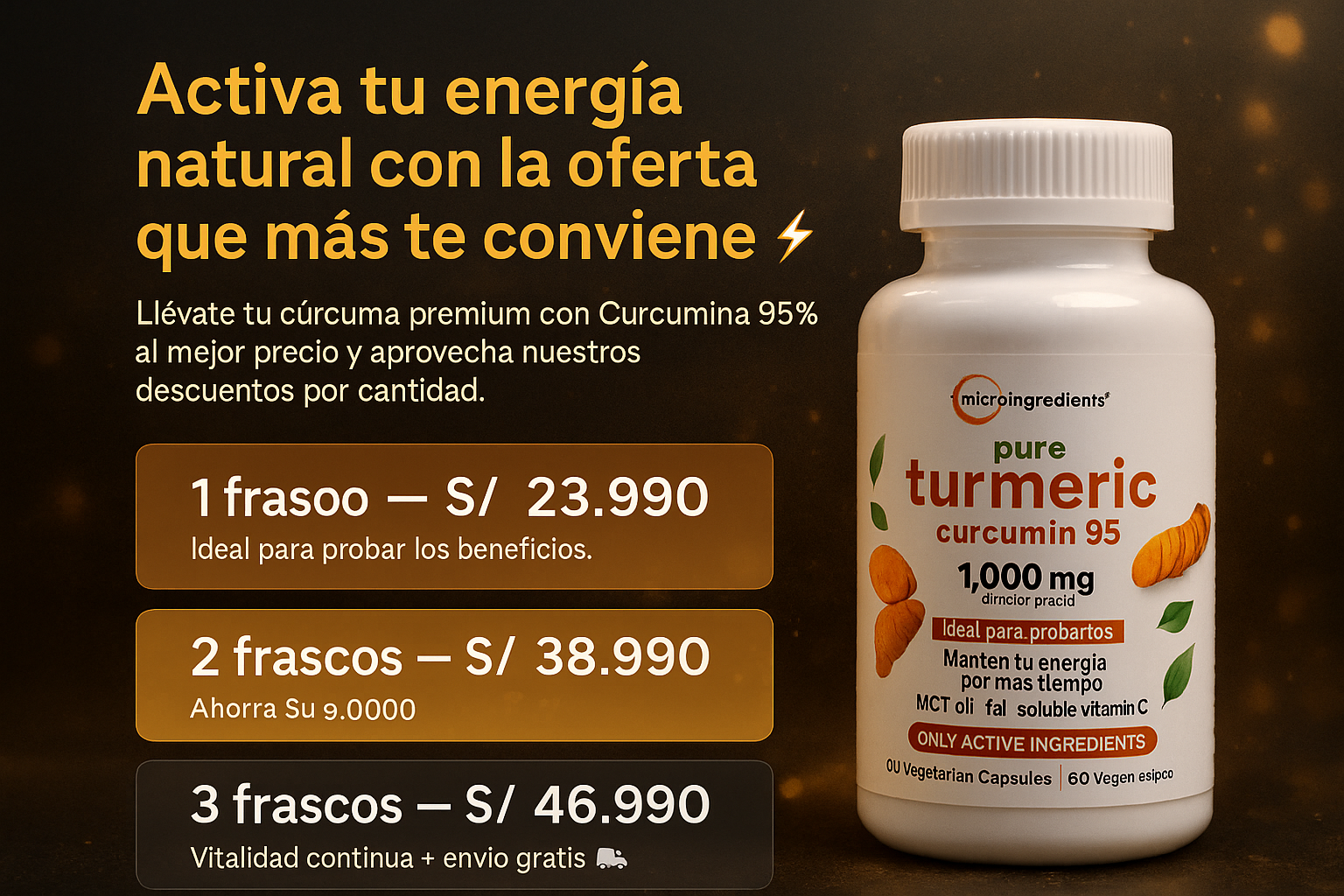 Cúrcuma + Curcumina 97% Original / Alivio Natural en Cápsulas LABORATORIO EE.UU. ⭐️⭐️⭐️⭐️⭐️