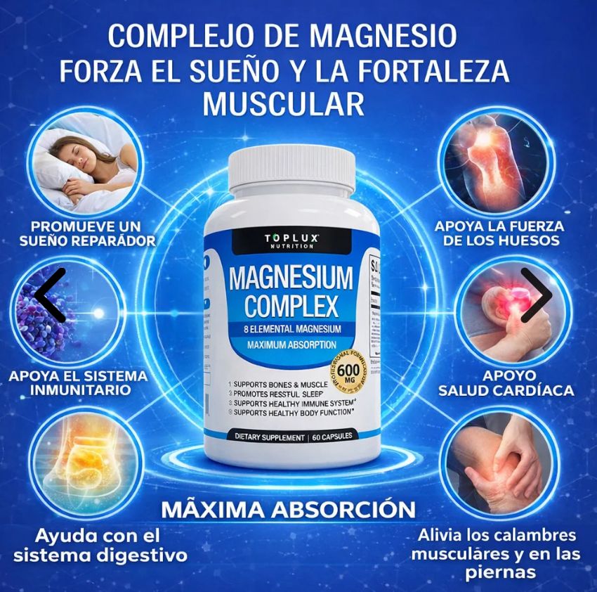 Magnesium-Complex™ 600mg – 60 cápsulas Original | Energía, descanso y recuperación 💊