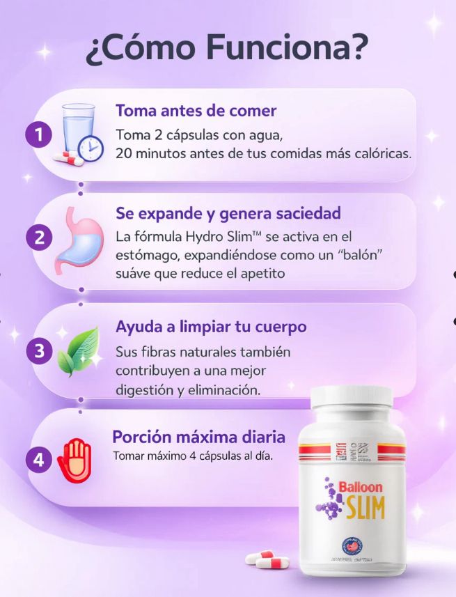 Balloon Slim 120 Cápsulas – Controla tu apetito y reduce porciones de forma natural.