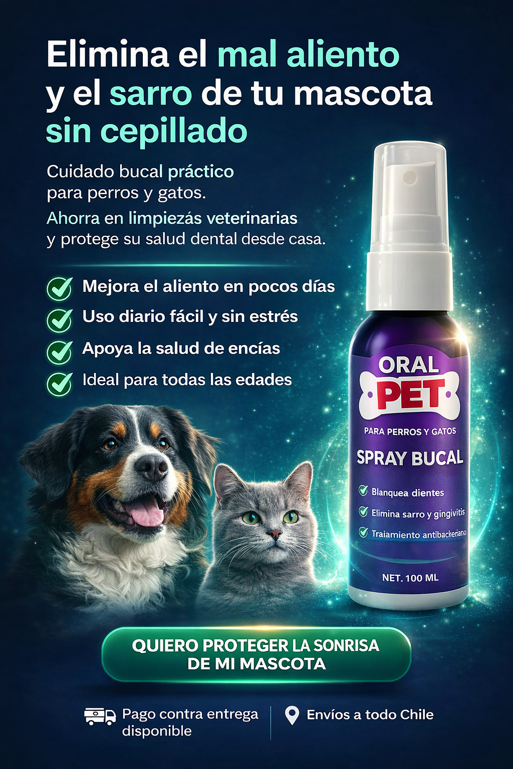 ORAL PET + 100ml/ Frescura en el aliento y Salud en sus dientes ⭐⭐⭐⭐⭐